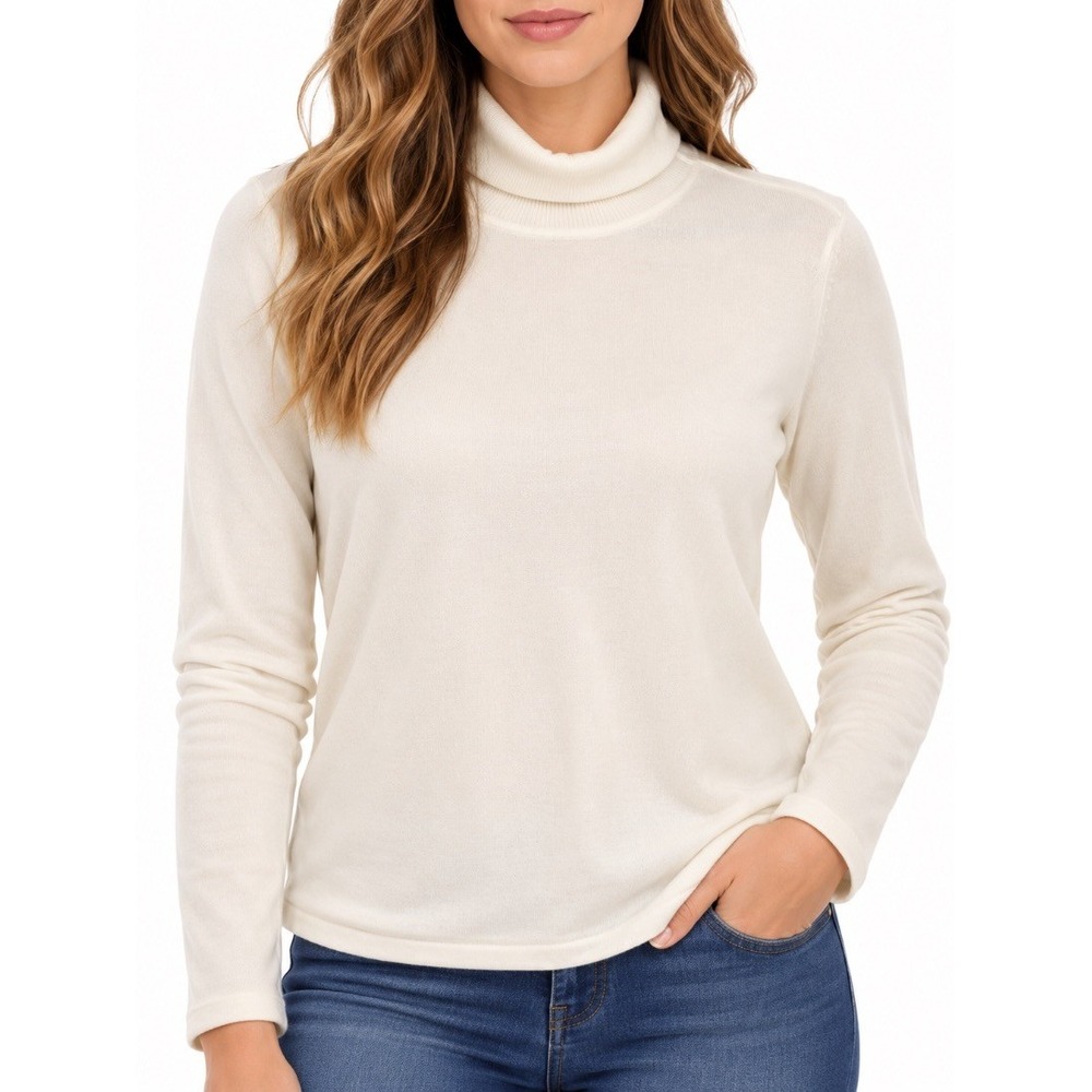 J Crew Womens Cable Knit Turtleneck Sweater Cream Angora Blend XS